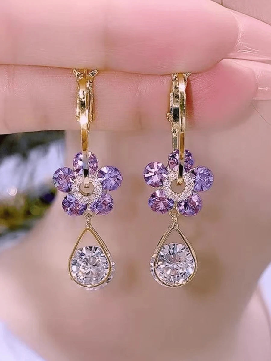 Purple Glow (pendientes diamante )