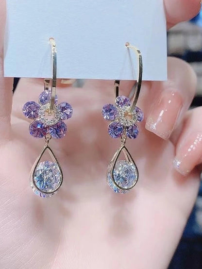 Purple Glow (pendientes diamante )