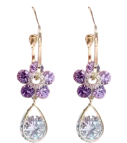 Purple Glow (pendientes diamante )