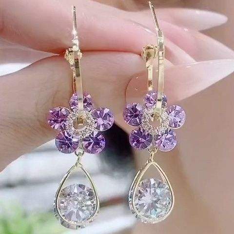 Purple Glow (pendientes diamante )